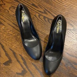 New Cole Haan black textured pumps